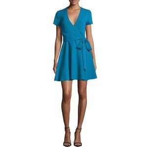 Alice and Olivia Adrianna Turquoise wrap dress